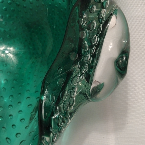 Mid-century modern Murano emerald green ashtray or bowl. Italy c 1950s - Picture 11 of 12